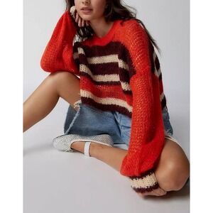 Urban Outfitters Women Kingston Pullover Sz M Cropped Knit Wool Blend Relaxed